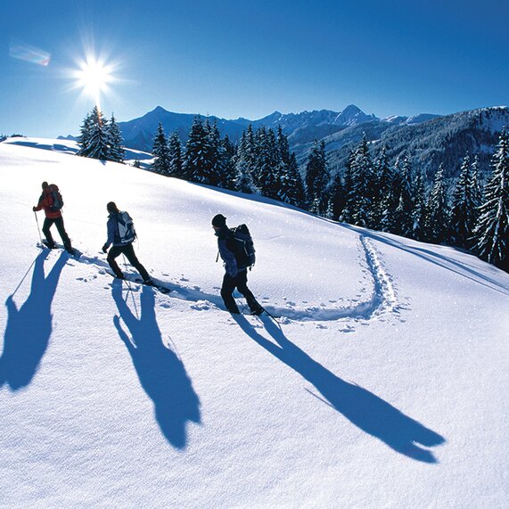 Gäste bei einer winterlichen Wanderung