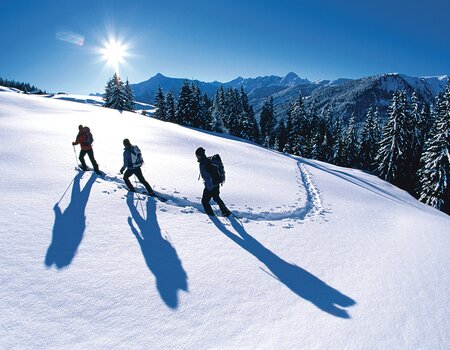 Gäste bei einer winterlichen Wanderung